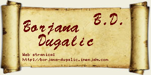 Borjana Dugalić vizit kartica